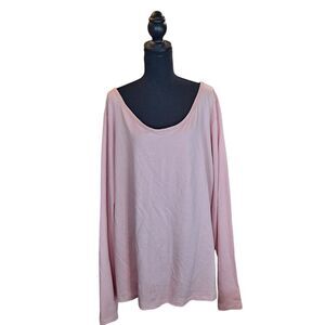 Zelie for She Women's Plus Tunic Size 3X Pink Long Sleeve Scoop Neck Loungewear